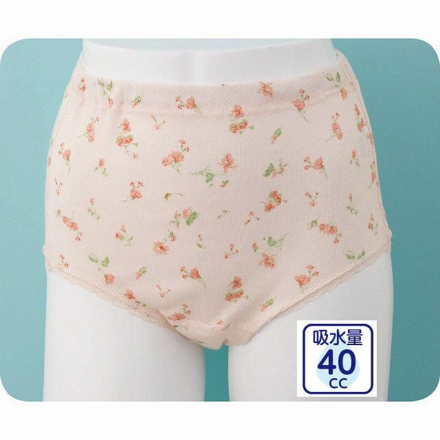 婦人花柄安心快適ショーツ40㏄（同色2枚組） 年間 S・M・L